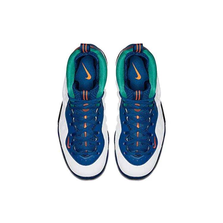 Nike Little Posite Pro Grade School 'Neptune Green' (Unisex) White / Gym Blue-Cone-Neptune Green Kids' Basketball Shoes 644792 404