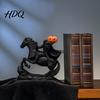 Винтажная бронзовая статуэтка Всадника без головы, Резиновая фигурка на Хэллоуин, Жуткая фигурка, Готический хоррор Настольное украшение для сезонного