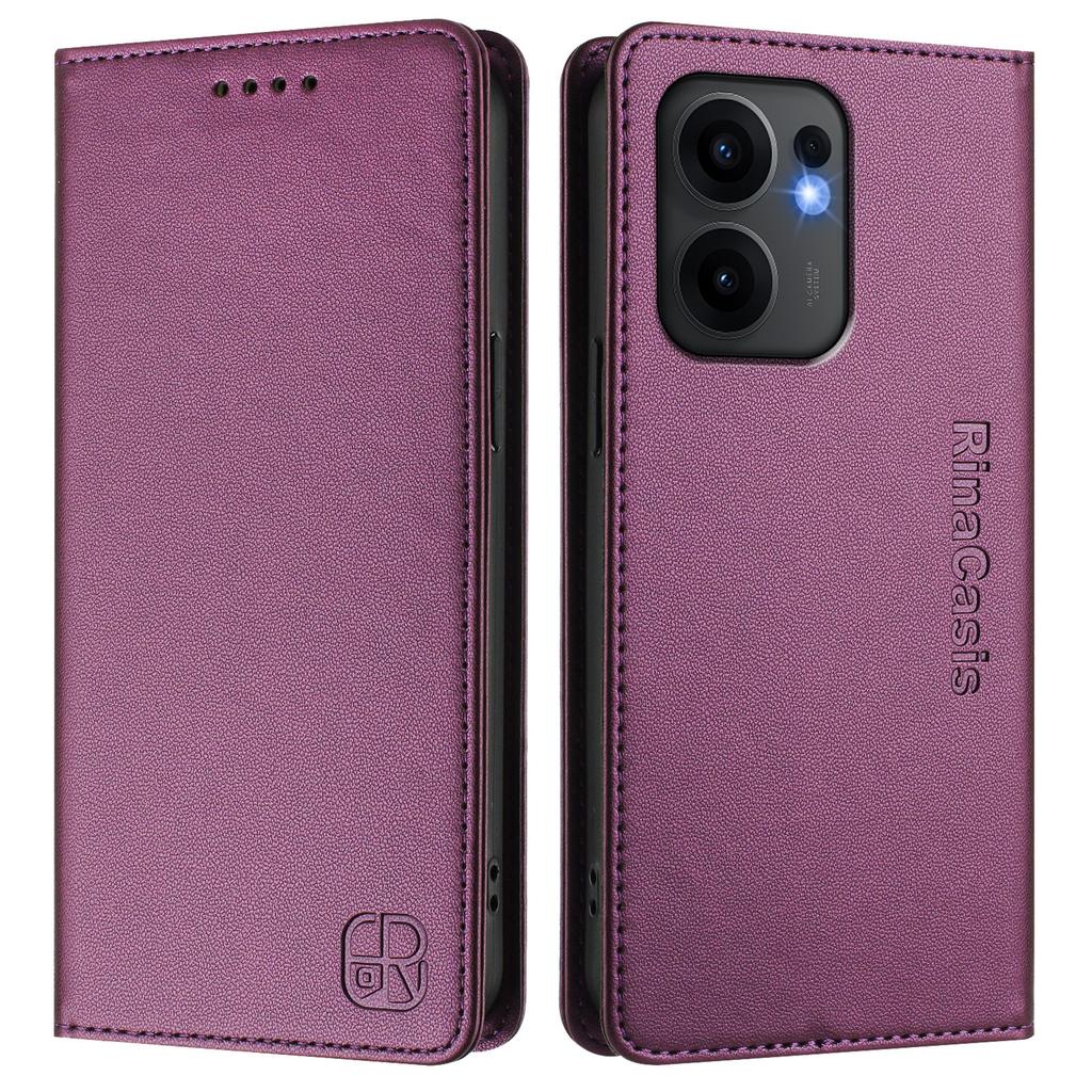 Для Oppo Reno13 F 5G RINACASIS RC01 кожаный чехол RFID-блокировка кошелек подставка магнитное закрытие противоударный чехол для телефона