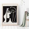 Поцелуй Пикассо Абстрактные фигуры Плакат Смешивание в лице Настенная живопись Печать на холсте Картина Украшение гостиной Домашний декор