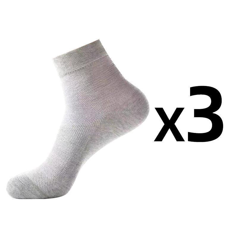 3 Pairs/Lot Plus Size EU38-47 Men's Work Business Casual Black White Socks Thin Mesh Breathable Short Middle Tube Sock