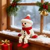 3D Printed Snowman Ornament Christmas Snowman Figurine with Articulated Legs Sitting Snowman Stress Relief Toy for Desk Shelf Festive Decoration