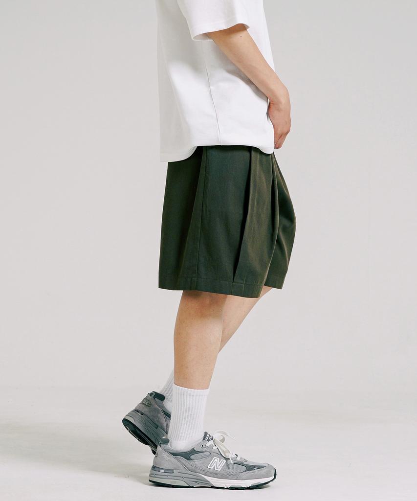 JEMUT Nose Tencel Cotton Double-Pleat Bermuda Shorts 8 Styles Khaki Kjsp2480