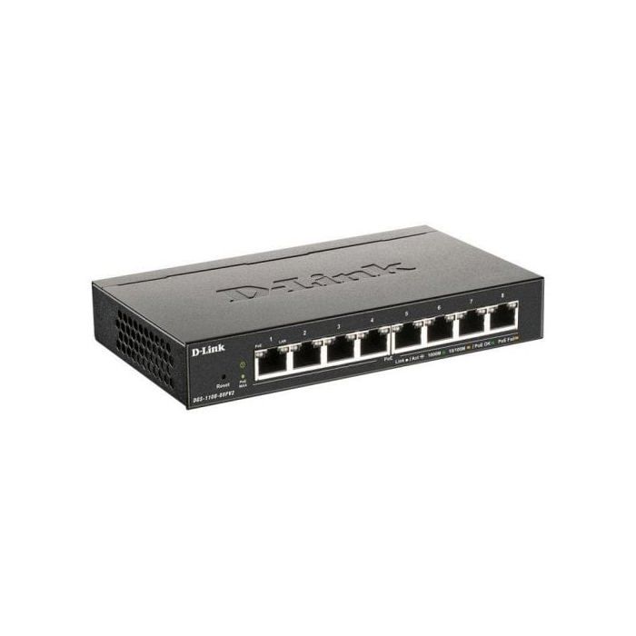 Switch réseau - DLINK - DGS-1100-08PV2/E - 8 ports Gigabit Ethernet (PoE) - VLAN - QoS - sécurité