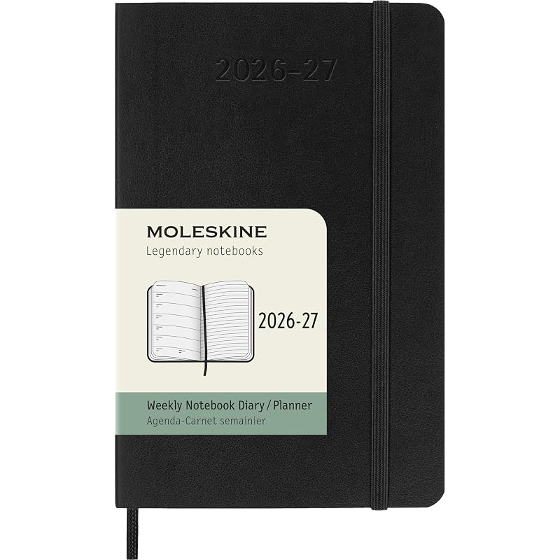 Moleskine Ежедневник-планер 2026, с началом в июле, 18 месяцев, карманный формат (9см х 14см), Мягкая обложка, Черный DSB18WN2Y27