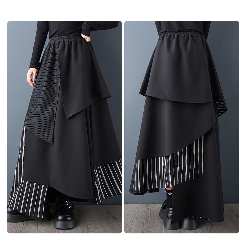 DIMANAF 2025 Большой размер Осень Зима Женские Длинные Юбки Мода Леди Эластичная Талия Брюки Одежда Большого Размера