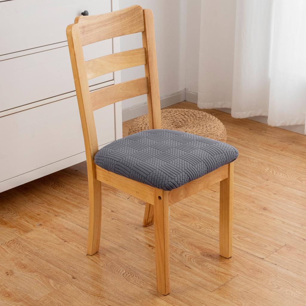 Эластичные жаккардовые чехлы на сиденья для стульев для столовой, съемные моющиеся, эластичные, с мягкой обивкой, подушка для обеденного стула, чехол