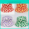 Summer Printed Heartshaped Doublesided Hat Outdoor Sunscreen Fishermans Hat
