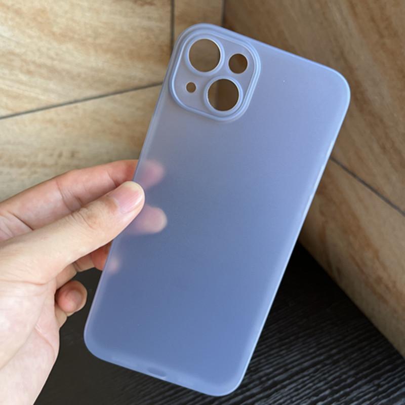 Apple 14 Transparent Mobile Phone Case IPhone 14plus Solid Color Full Inclusive Pp Hard Shell