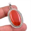 Natural Carnelian Gemstone Handmade 925 Solid Sterling Silver Pendant 1.50" C9A47