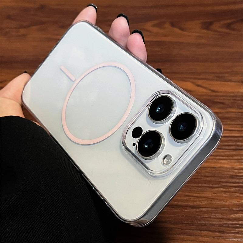 Ультратонкий прозрачный магнитный чехол HD для iPhone 16/15/14 Plus/13/12 Pro Max | Беспроводная зарядка MagSafe и противоударный защитный чехол