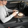 Улучшенный автомобильный поднос с вращающимся подстаканником для еды, подачи чая и поддержки ноутбука в различных автомобилях