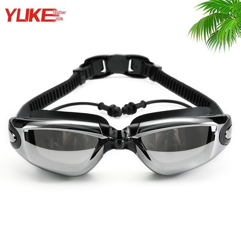 Yuke Electroplated Anti-Fog Swimming Goggles with Earplugs for Men & Women
