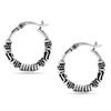 S925 Sterling Silver Jewelry Antique Light-Weight Tribal Hoop Earrings for Girls Women And Girls