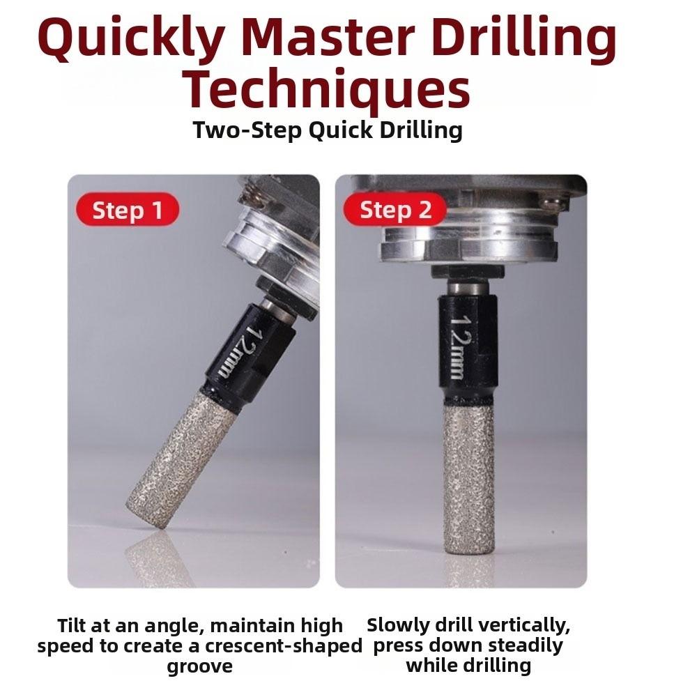 4pcs Hexagonal Shank Ceramic Tile Drilling Bit Dry-drilling M10 Thread Tile Hole Opener 6/8/10/12mm Brazing Tile Drill Bit