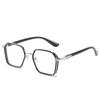 Trendy Large Frame Internet Celebrity Crow Glasses Frame Anti-blue Light Flat Mirror for Women Finished Myopia Glasses 50-600 Degrees Men's Frame