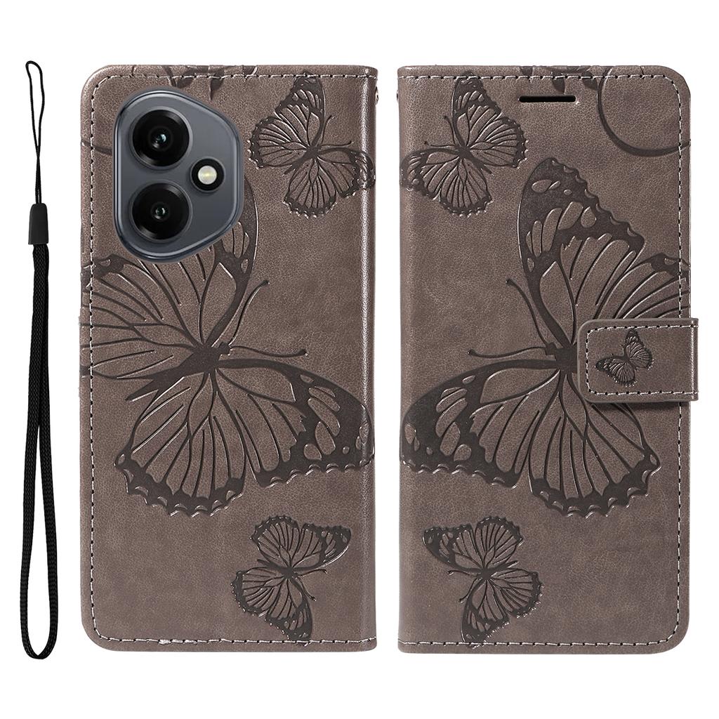 Для Honor 400 5G (Глобальный) Чехол-кошелек Кожаный чехол для телефона с цветочным тиснением и бабочками Подставка