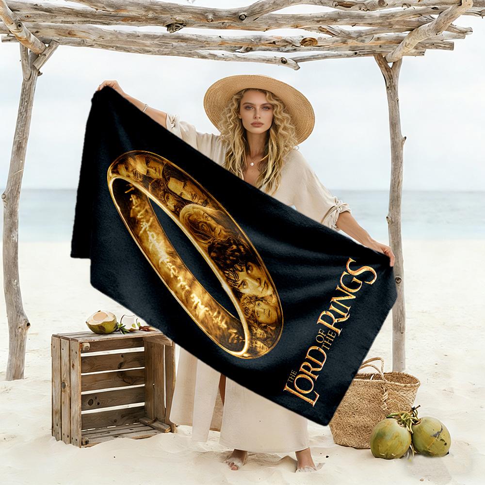 Lord Rings Beach Towel Super Soft Microfiber Quickdry Fabric Comfortable Lightweight Suitable for Swimming, Gym, Camping, Yoga Vacation