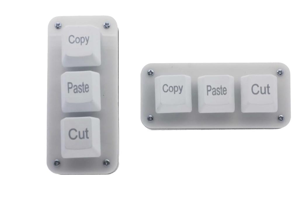 XYZA Tiny Keyboard, CopyPaste Cut Keyboard, 3 Keys, White