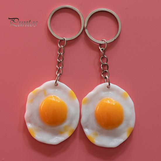 Брелок с жареным яйцом, имитация мужчин и женщин, унисекс, портативный, из твердой смолы, DIY, ремесленный рюкзак, орнамент, яйцо, кольцо, кулон, студенческие принадлежности