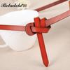 Plattichi Korean Retro Genuine Leather Ladies' Decorative Knotted Red Belt