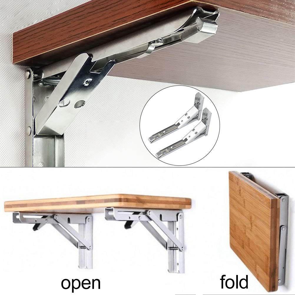 2 шт. Складные кронштейны для полок из нержавеющей стали, складная настенная полка для кронштейна DIY