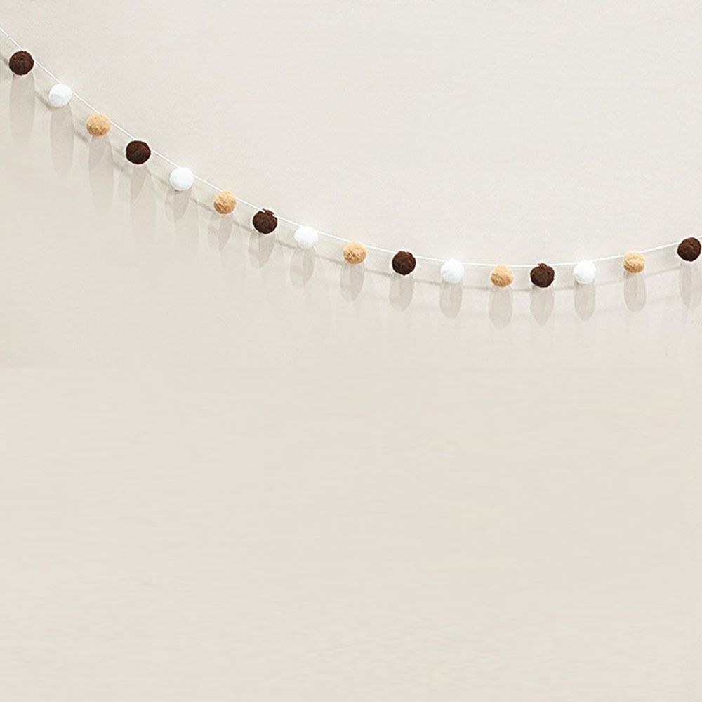 Ретро войлочный баннер на день рождения Меховой шар Коричневый флажки Креативный войлочный цифровой декор для вечеринки на день рождения ADM