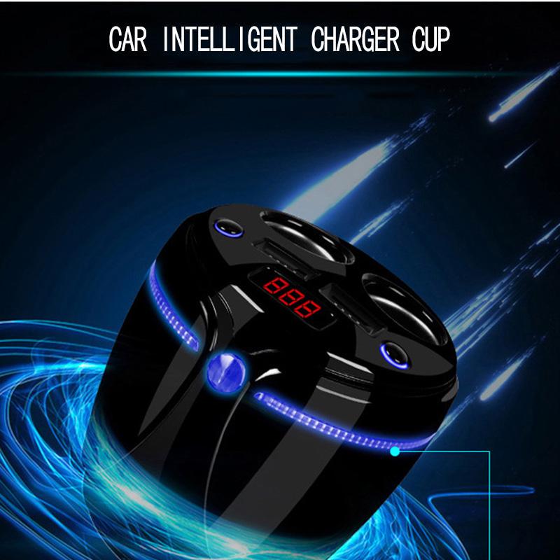 USB Автомобильное Зарядное Устройство Подстаканник Дисплей Автомобильное Зарядное Устройство Разветвитель Прикуривателя С Дисплеем Напряжения