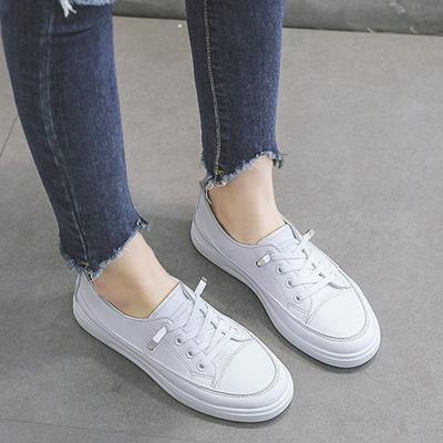 Белые туфли для женщин, универсальные на весну и лето, женские туфли на плоской подошве, корейская версия с закрытым носком