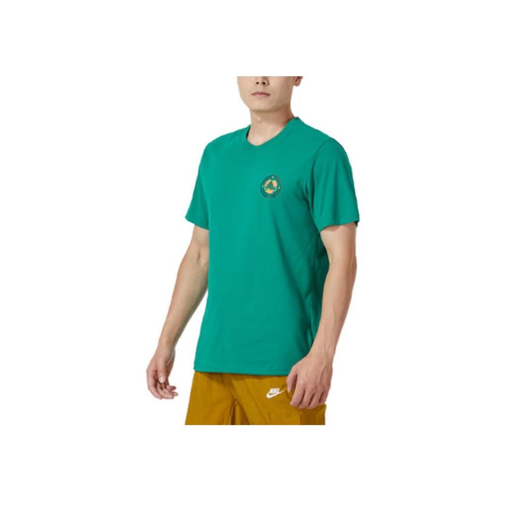 Nike Круглый вырез для бега, фитнеса, тренировок, модная, удобная, дышащая, баскетбольная спортивная футболка с коротким рукавом, мужские топы, зеленый цвет FJ2317-365