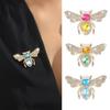 Lady Brooch Bee Shape Rhinestone Decor Anti-slip Shoulder Bag Suit Coat Collar Hat Scarf Decoration Clothes Pin Party Prom Garment Jewelry