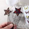 Rhinestone U Shape Hair Styling Comb Star Spring Hair Comb Fashion Fixed Combs  Girls