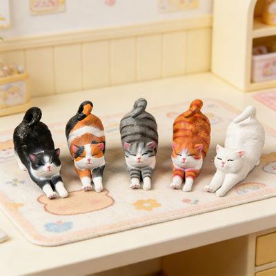 Мини-фигурки кошек Милые статуэтки кошек из смолы Маленькие скульптуры котят для помещений