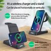 B-20A Vertical Wireless Charger for Apple Watch,iPhone,AirPods 3 in 1 Wireless Charger Stand Dock Station