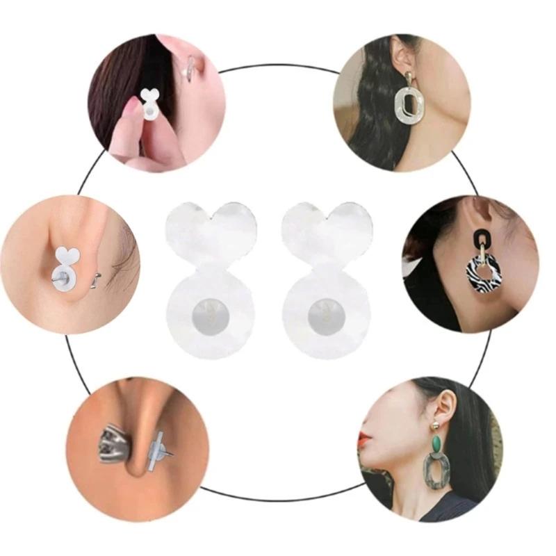 Резиновые фиксаторы для серег, сменные заглушки для DIY, поддержка для обвисших тяжелых серег-гвоздиков, ювелирные изделия, удобные