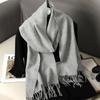 62Color Solid Women Winter Scarf Теплый Утолщенный Кашемировый Шаль Уличная Мода Роскошные Кисточки Пашмина Дамская Накидка Ветрозащитные Шарфы