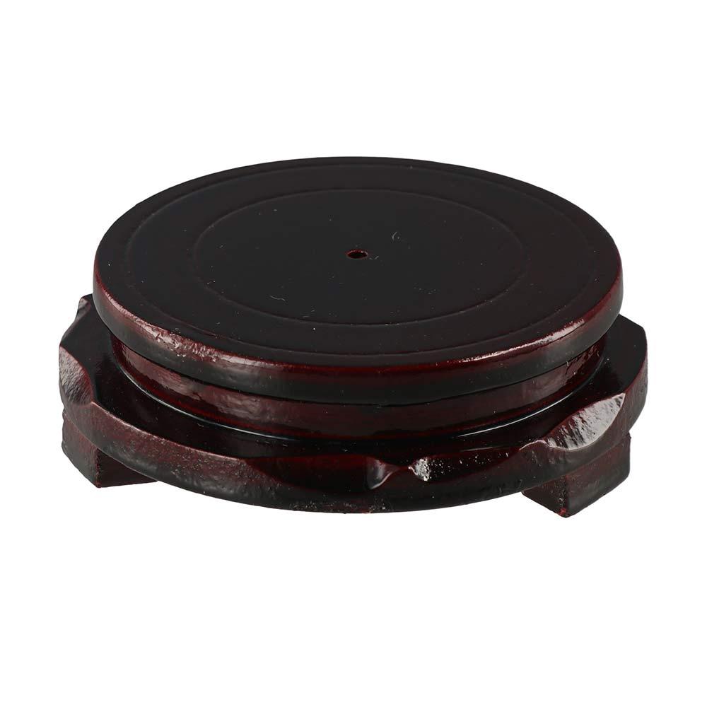 Round 1Pcs Antique Carved Vintage Rotate Teapot Display Holder Stand Base Vase Base Ornament