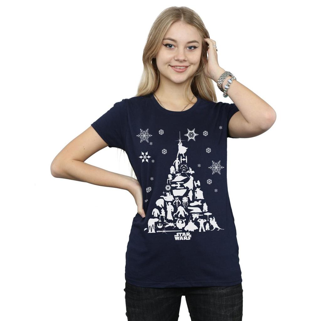 Star Wars Womens/Ladies Christmas Tree Cotton T-Shirt