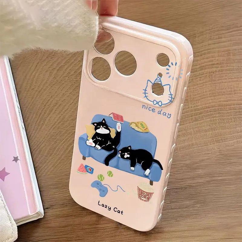 Чехол-окно с сердцем и кошкой для iPhone 17 Pro Max - Мягкий, Полное покрытие для моделей 16, 15, 14, 13 Pro