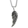 Vintage Angel Wings Necklace For Men And Women Stylish Titanium Steel Feather Pendant