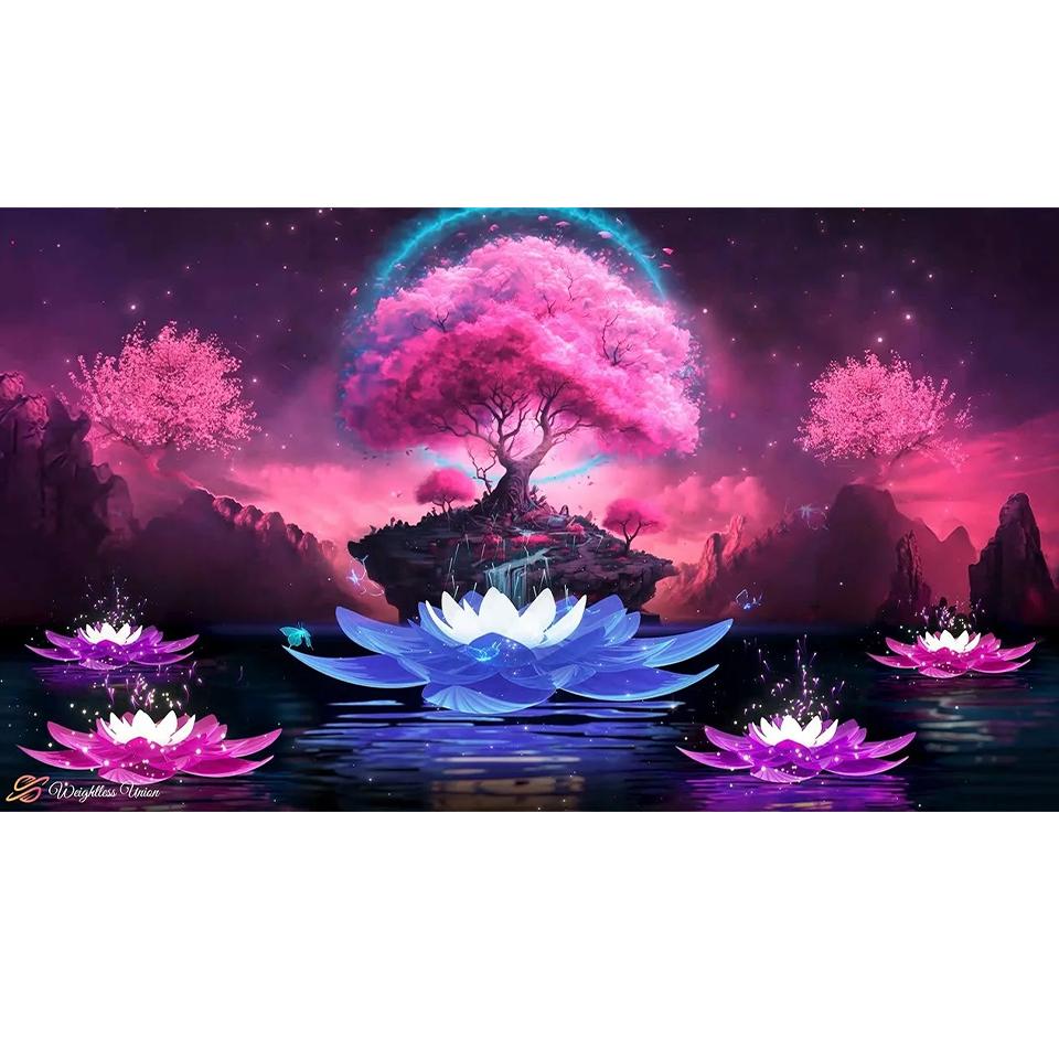 Новый Пейзаж Озеро Луна 5D Алмазная Картина Картина Большой Пейзаж Сделай Сам Полная Мозаика Вышитый Пейзаж Украшение Стены