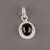 Натуральный драгоценный камень Черный турмалин 925 стерлинговое серебро Ювелирная цепочка Подвеска 1.20" PP-7-21