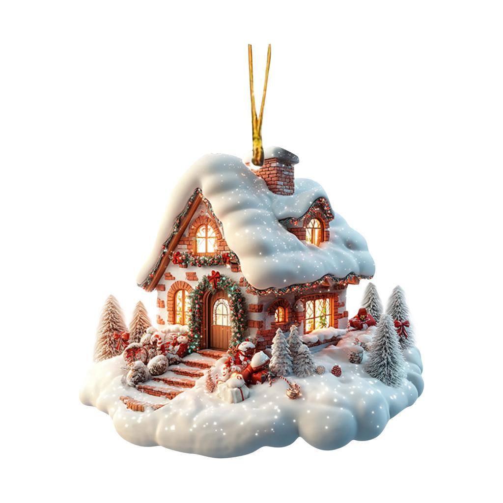 Christmas Igloo Car Pendant Acrylic Pendant Christmas Tree Pendant