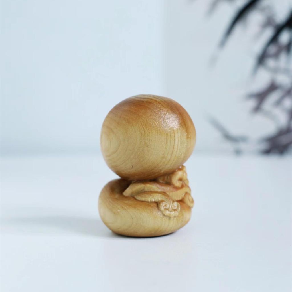 2025 Статуэтка со знаком зодиака Статуэтка Компактная Змея Резьба по дереву Змея Новое украшение Украшение Змея удачи Приветствие Весны Новое украшение Новое