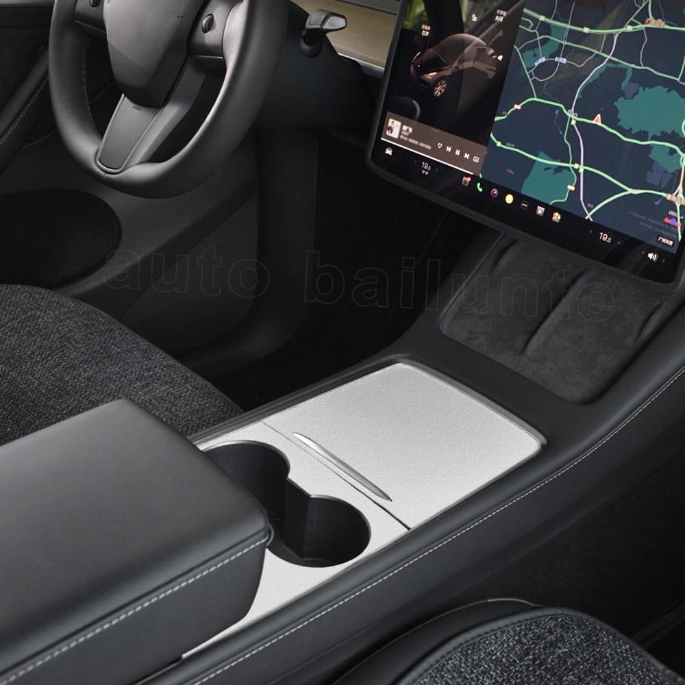 Car Center Console Cover Protector Leather Central Control Panel Sticker For Tesla Model 3 Model Y 2022 2023