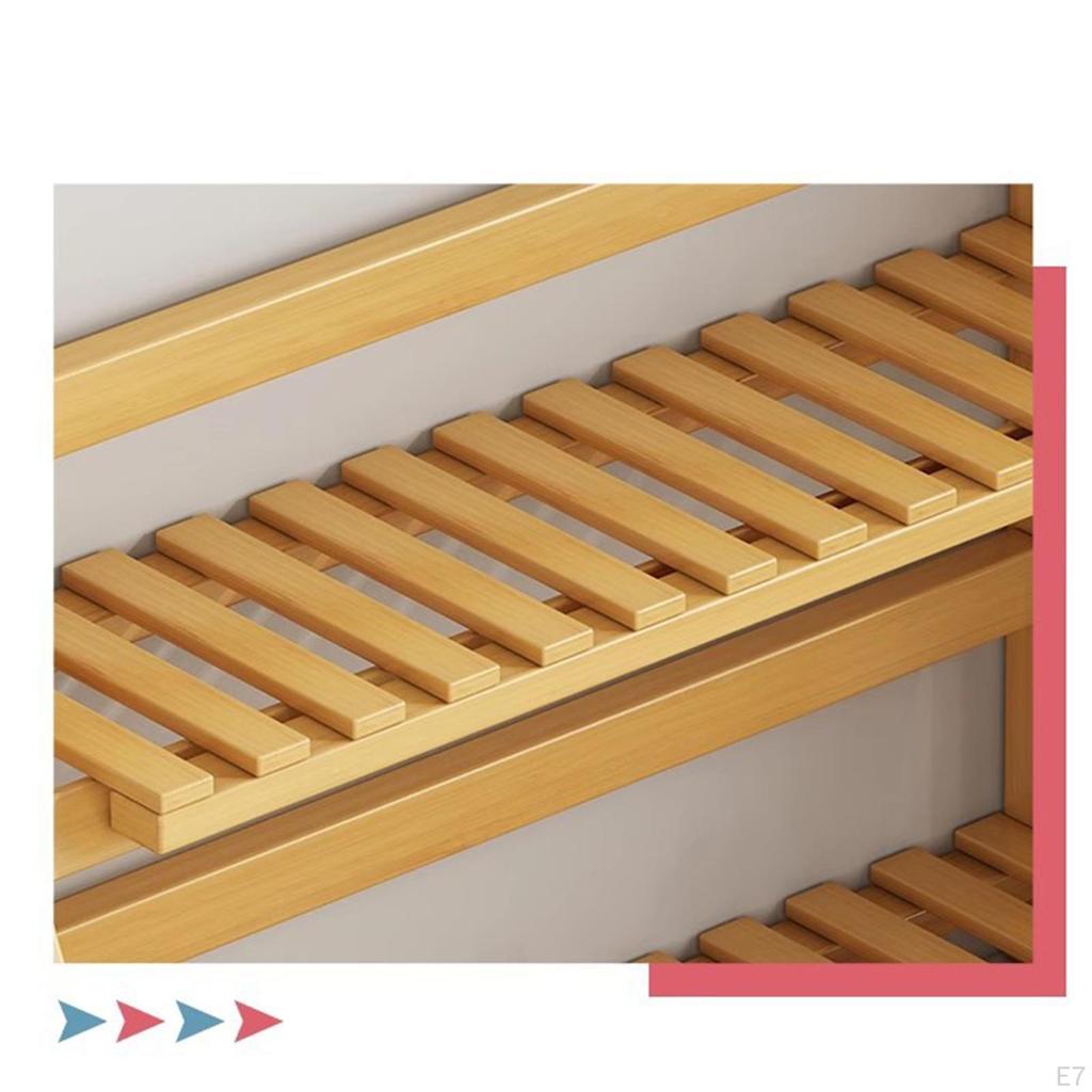 Bamboo Plant Stand Desktop Organizer 2 Layer Decorative Flower Pot Display Rack Shelf