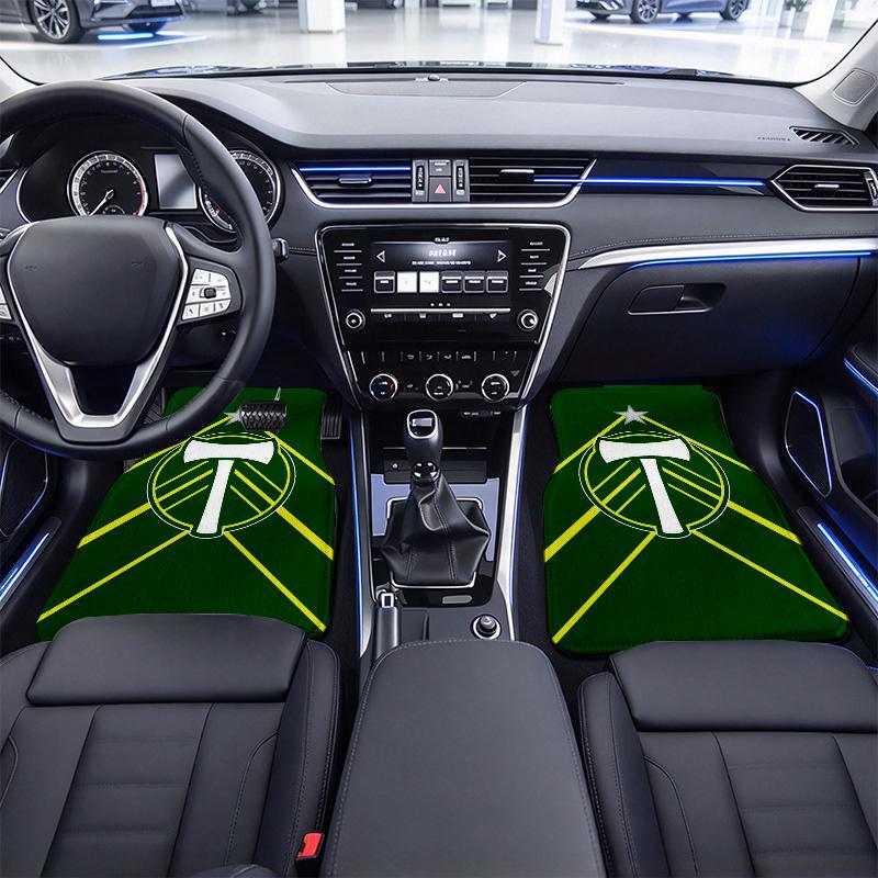 Portland Timbers Black Car Floor Mats Full Coverage All-Season Car Mats, XPE Non-Slip And Wear-Resistant Mats Suitable for SUV Interiors, Textured Car