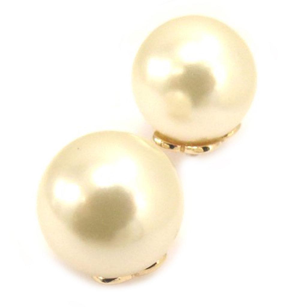 Les Trésors De Lily [L1252] - Gold Plated 'Perla' Earrings 13 Mm