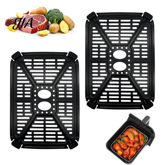 Air Fryer Grill Insert Rack Replacement for Holstein Housewares Dual Basket 4.4QT, Carbon Kitchen Cooking Gadgets Steel Non-Stick Crisper Plate