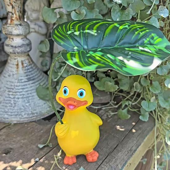 Садовая утка со статуэткой с зонтиком, смола, садовое украшение в виде утки, реалистичная утка